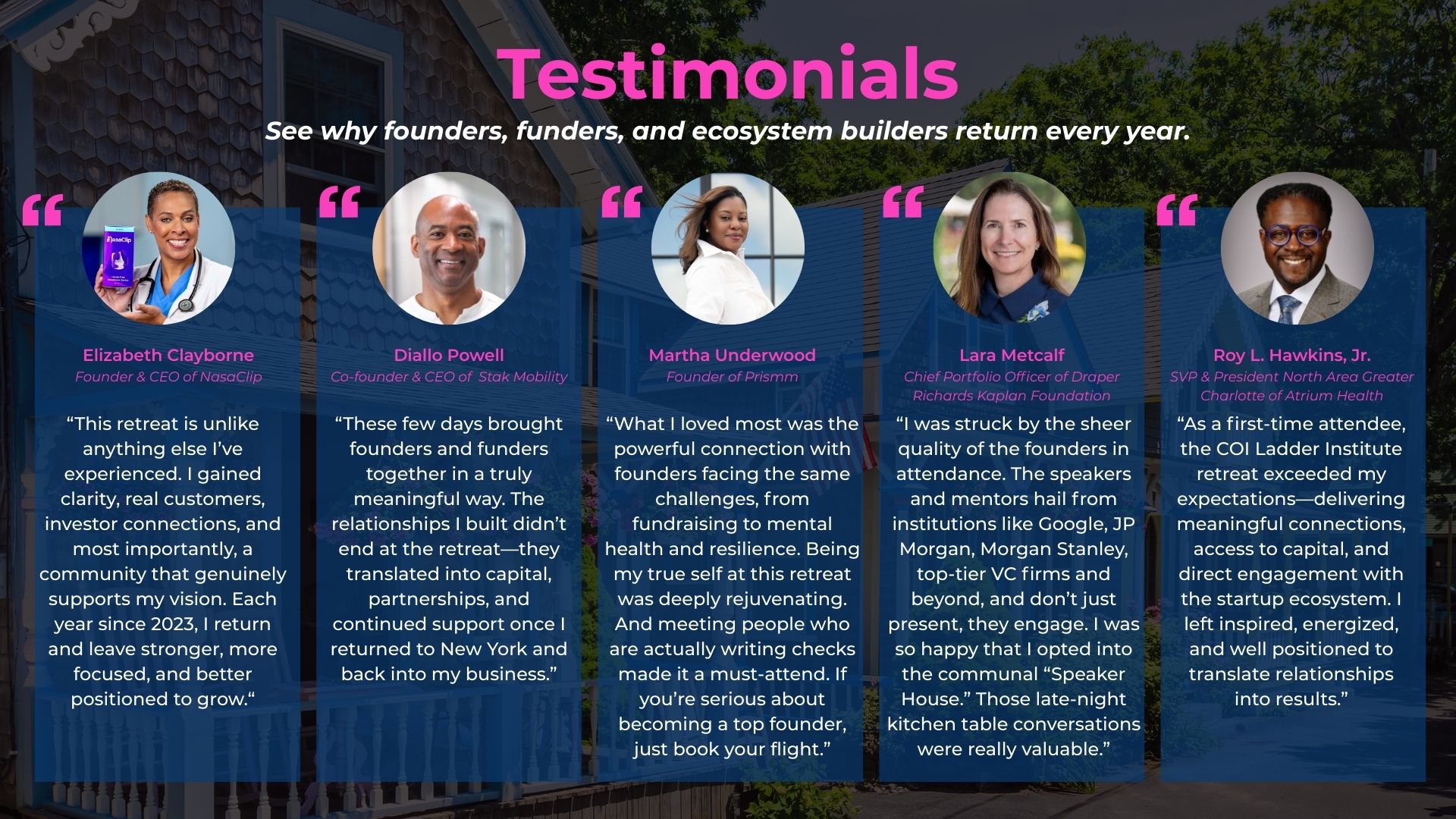 Testimonials from retreat participants